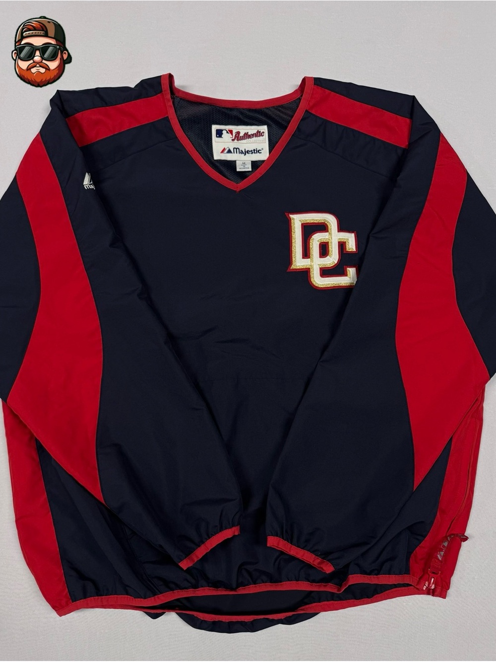 Men’s Majestic MLB DC Washington Nationals Medium Blue/Red Team Windbreaker
